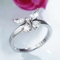 Duhgbne Fashion ženski leptir cirkonijski dijamantni prsten za angažman vjenčani prsten