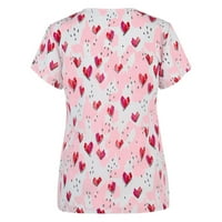 Božićni poklon vrhovi zaljubljene bluza za žene za žene Žene Radna odjeća Valentinovo Ispiši V izrez