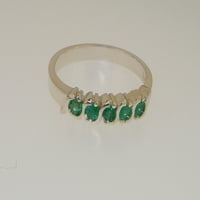 Britanci napravio 18k bijelo zlato prirodno smaragdno ženski vječni prsten - Opcije veličine - veličine