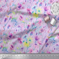 Soimoi pamučna pamučna tkanina cveća cvjetna ploča od akvarela za ispis tkanine sa širokim dvorištem