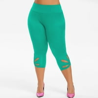 Zkozptok ženske joge hlače gamaše visoki struk plus veličina elastičnih sportskih tweatpants, zelena,