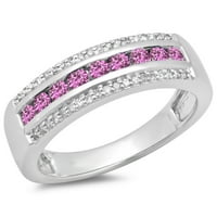 DazzlingRock kolekcija 14k Round Pink Sapphire & White Diamond ženski godišnjica vjenčanica, bijelo