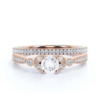 Jedinstveni Boho & Hippie 2. Carat Round Cut Diamond Moissite zaručni prsten, vjenčani prsten u 10k