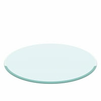 BornMio 32 okrugli kaljeni stakleni stol gornji jasni stakleni debeli polirani ivica