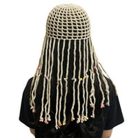 SDGHG Ženska ručno rađena kroštet kape modna fascinantna šuplja kape za paljenje sa ukrasom perlica