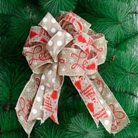 Božićni print Bow Baubes Xmas Tree Garland ukras privjesak DIY Burlap Craft Bow za kućne vjenčanje Novogodišnji