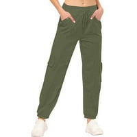 Umitay široke pantalone za noge Ženske vanjske teretne hlače Lagane joggeri Elastični struk Atletik