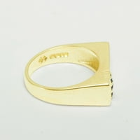 Britanci izrađen 14k žuto zlato prirodni safir muški prsten za mins - Opcije veličine - veličina 6.5