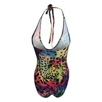 Yanhoo kupaći kostim za žene Jedan seksi leopard print V izrez Halter kupaći odijelo Visoko rez Tržni