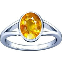 Divya Shakti 4.25-4. Carat Yellow Sapphire Pukhraj Gemstone Silver Ring za muškarce i žene