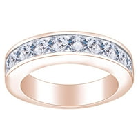 Carat Princess Oblik Bijeli prirodni dijamantski kanal Set vjenčani prsten za vezanje u 14K čvrstih