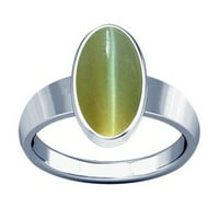 Divya Shakti 8.25-8. Carat Cat Eye Lehsuniya Silver Plain dizajn prsten