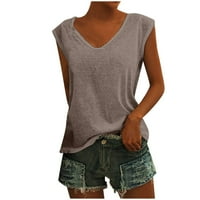 Ljetne bluze za žene Ležerne prilike, majica sa čvrstim bojama Labavi mekani čapljivi čahuri
