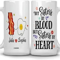 Personalizirani najbolji prijatelj ne sestre krvne sestre od srčanih šalica za kafu 11oz 15oz rođendan