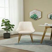 Baršunalne stolice, moderna tapacirana akcentna stolica sa zlatnim metalnim nogama i visokog zakrivljenim