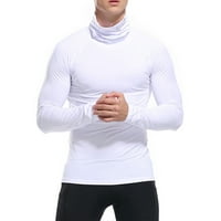 Muški veliki i visoki fitnes dugih rukava u obliku čvrstog čvrstog čvrstog ležernog pulover za brzo