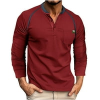 Aherbiu muns Business Casual majice Gumb Crew vrat Dugi rukav pulover Golf Majica za muškarce za muškarce