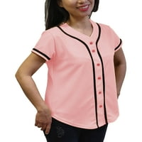 Lappel ženski bejzbol gumb dolje dresovi na kolut za sportske uniforme veličine xs do 2xl kratkih rukava