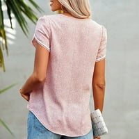 Yyeselk Ljetne ženske majice Leisure Petal kratki rukavi okrugli vrat Tunic The Trendy Shatterd cvjetni