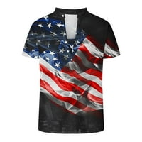 Muška nezavisnost Dan casual štanda 3D digitalni ispis Pulover fitness sportska bluza s kratkim rukavima