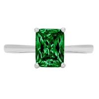 2.0ct smaragdni rez zeleni simulirani smaragd 18k bijeli zlatni godišnjica za angažman prsten veličine