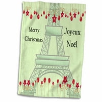 3Droza Joyeu Noel - Sretan Božić u francuskom - Eiffelovim kulom - ručnik, prema