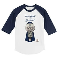 Toddler Tiny Turpap bijela mornarica New York Yankees Gumball Machine 3 4-rukava Raglan majica