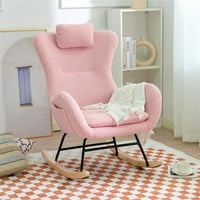 Moderna stolica za ljuljanje, metena tapecirana katedra za ljuljanje gumenim nogama i kašmirnim tkaninom,