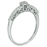 0. CTTW Diamond zaručnički prsten u srebrnom sterlingu veličine 9