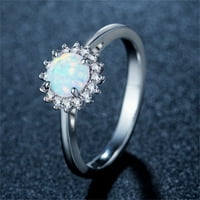 Heiheiup okrugli kameni prsten bijeli modni prsten ručni nakit Opal Opal nakit zvoni slatki prstenovi