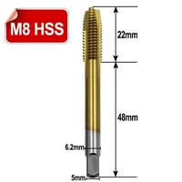 M3 m5 m HSS metrički pričvrsni vijak navojem na niti priključak Dodirnite bušilicu višebojna