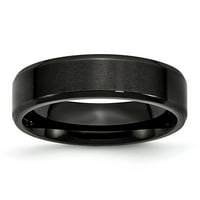 Nehrđajući čelik crni IP-pločani mat brušeni završetak Obični rub klasični vjenčani prsten veličine