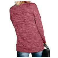 AMOUSA Ženska modna casual solid pulover majice s dugim rukavima s dugim rukavima za žene
