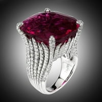 Podplug Valentines Day Pokloni, zasljepljujuće žene Modni prirodni rubinski dijamantni angažman antikni prsten