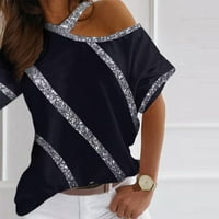 Amousa ženska modna tiskana ramena uz ramena casual majica kratkih rukava Top bluza majice za žene za