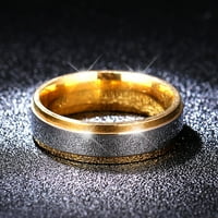 Keusn Fashion Gold Titanium čelični polirani prsten za bračni prsten