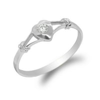 Jamesejenny ženski 10k bijeli zlatni ljubavni prsten veličine 5