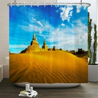 Prirodna pustinjska scena tuš sa zavjesom 3D ispisana pejzažna kupaonica za zavjese za zavjese za kupanje