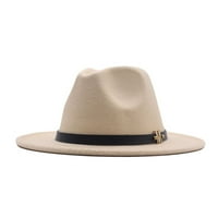 Heiheiup kaišev šešir Fedora kopča disketa Panama Wood Wood Womens Classic Baseball Caps Tron Hat