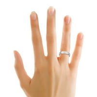 Za vas elegantno teksturirano platinum maštoviti vjenčani vezni prsten veličine 6. za žene