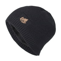 Haxmnou Muškarci unise Solid vanjski šešir za pletenje, zimski plišani topli pleteni šešir