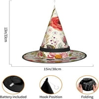 Halloween Hat Halloween Witch kape sa LED svjetlima za odrasle žene muškarci