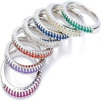 Angažman ljubavni prstenovi Vjenčane trake Sweet Women Rainbow Boja Rhinestone Inlaid prsten za prste
