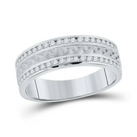 14k bijeli zlatni okrugli dijamantni pleteni prsten za vjenčanje CTTW