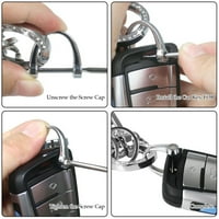 Pleteni taster set D oblik automobila Ključ za ključeve Pom Pom Carabiner Clip Tiger Crystal Bling tipke