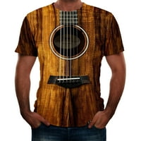 Muška košulja Muška fashonska gitara 3D tiskana majica Cool ljetne kratke rukave Tees Tops Flannel majica