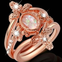 Heiheiup modni ružin zlatni dijamantni prsten za žene angažman prsten nakit pokloni Little Girls Set