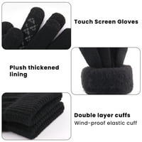 Zimske tople rukavice za žene muškarci, pletene rukavice dodirnu ekran silikonske gel termalne meke