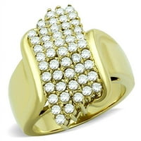 Ženski prsten od nehrđajućeg čelika od nehrđajućeg čelika sa AAA CR-om CZ-a u bistri - veličine 10