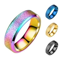Dvostruko zamrznute rubne prstene za gnjeve djevojke dječake par nakit poklon od nehrđajućeg čelika plava